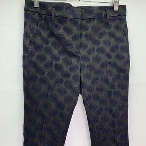 Dorothee Schumacher Pants Size 2 Blue Swirl Jacquard Dot Textured Trouse…